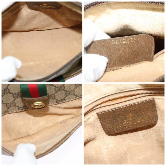 GUCCI GG Supreme Web Sherry Line Shoulder Bag PVC Beige 89 02 032 Auth 135357 - Picture 15 of 16